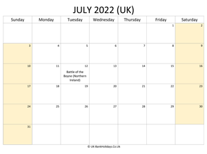 editable july 2022 uk calendar