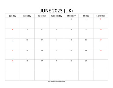 editable june 2023 monthly uk calendar