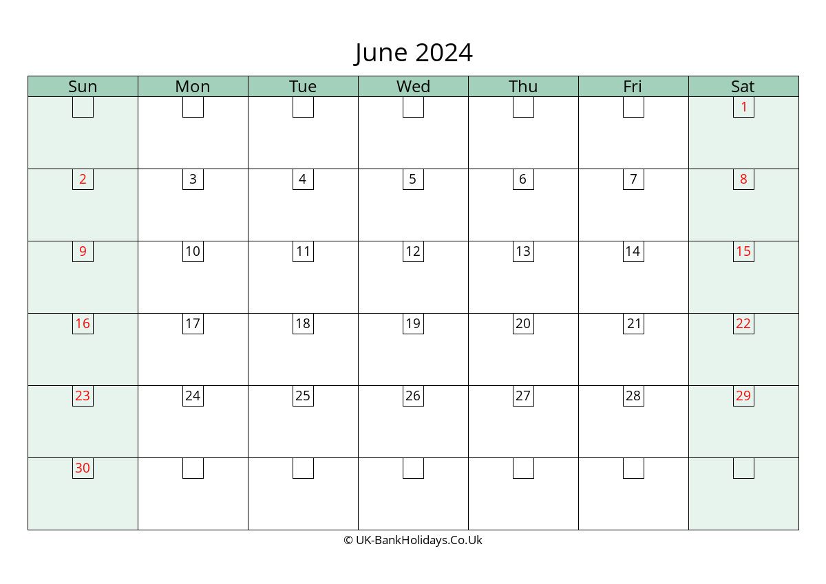 june 2024 calendar printable with bank holidays uk landscape