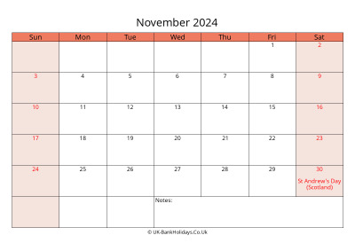 Print A Calendar November 2024