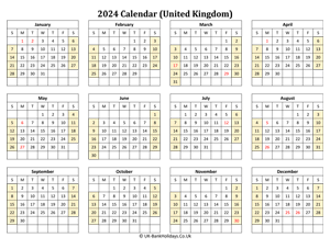 printable 2024 uk calendar landscape