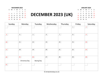 December Calendar 2023